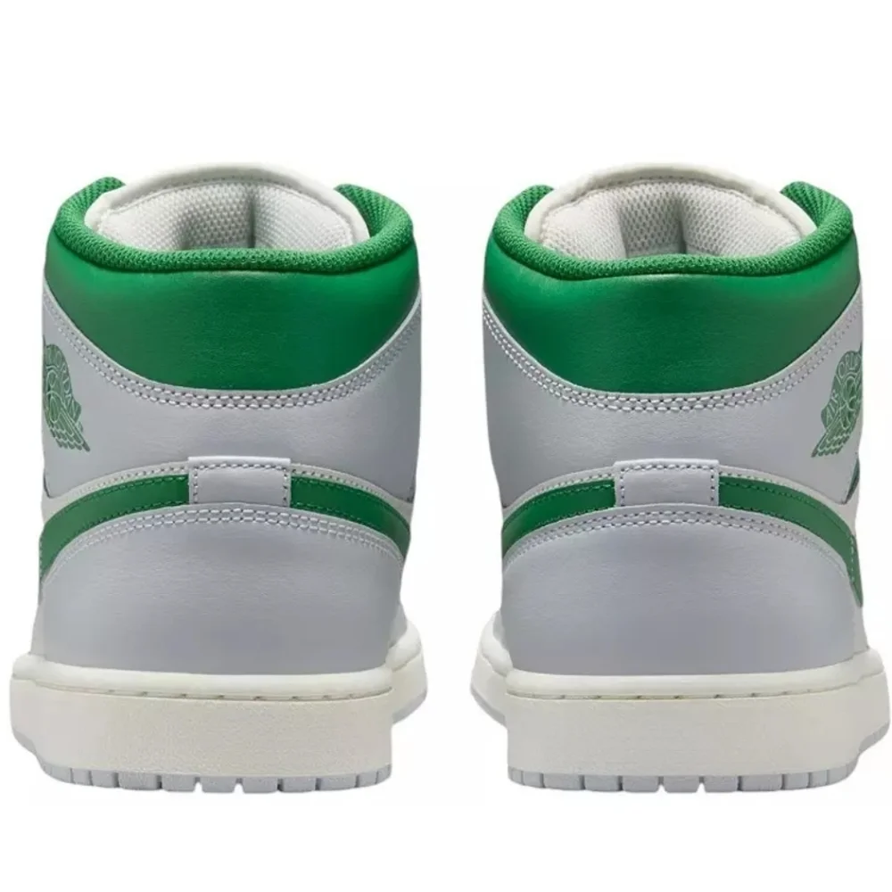 NIB Air Jordan 1 Retro Mid Sneakers Size 11.5 Summit White, Pine Green